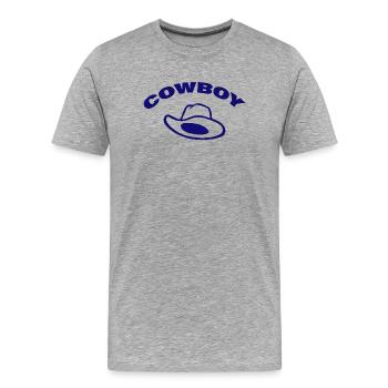 COWBOY - Männer Premium Bio T-Shirt - Grau meliert - Vorne - Damien (186cm)