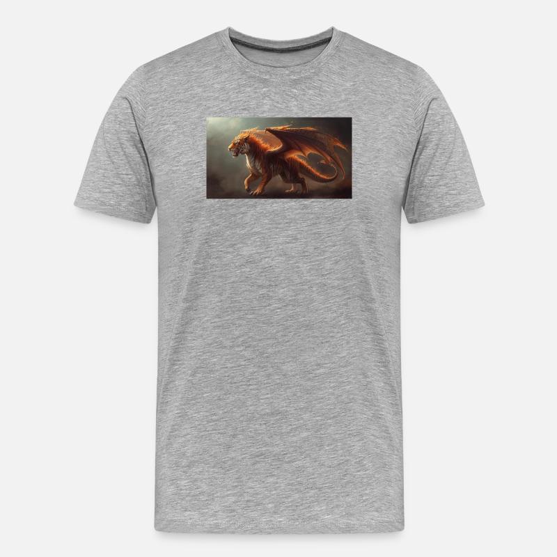 Drachentiger 1 - Männer Premium Bio T-Shirt - Grau meliert