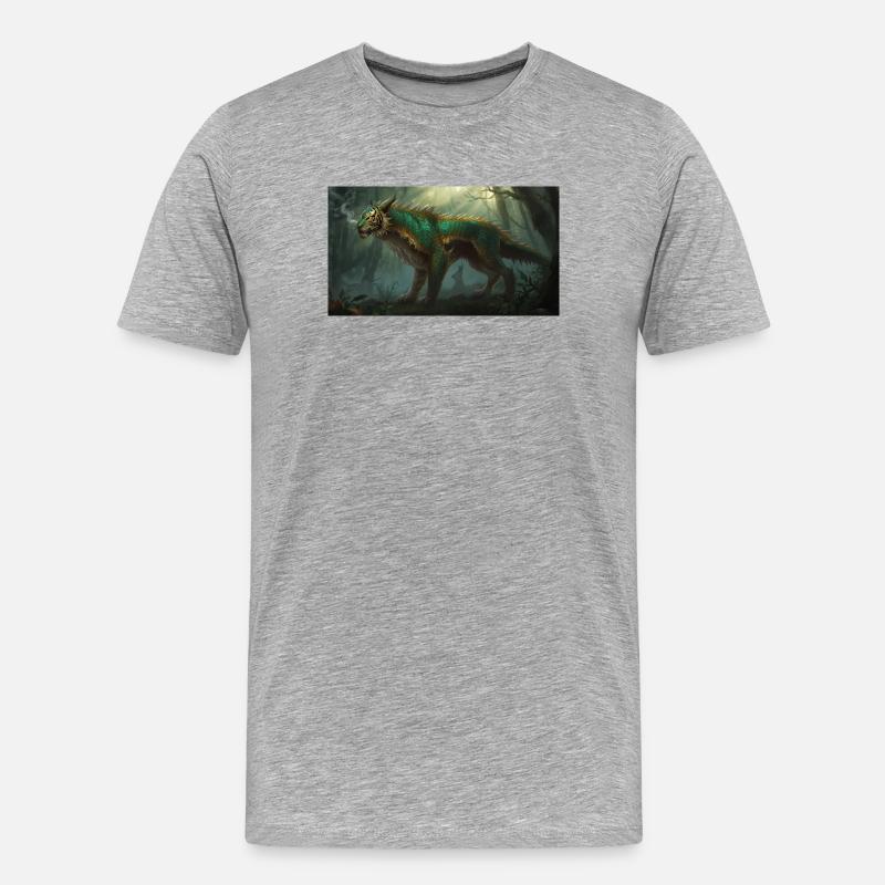 Drachentiger 2 - Männer Premium Bio T-Shirt - Grau meliert