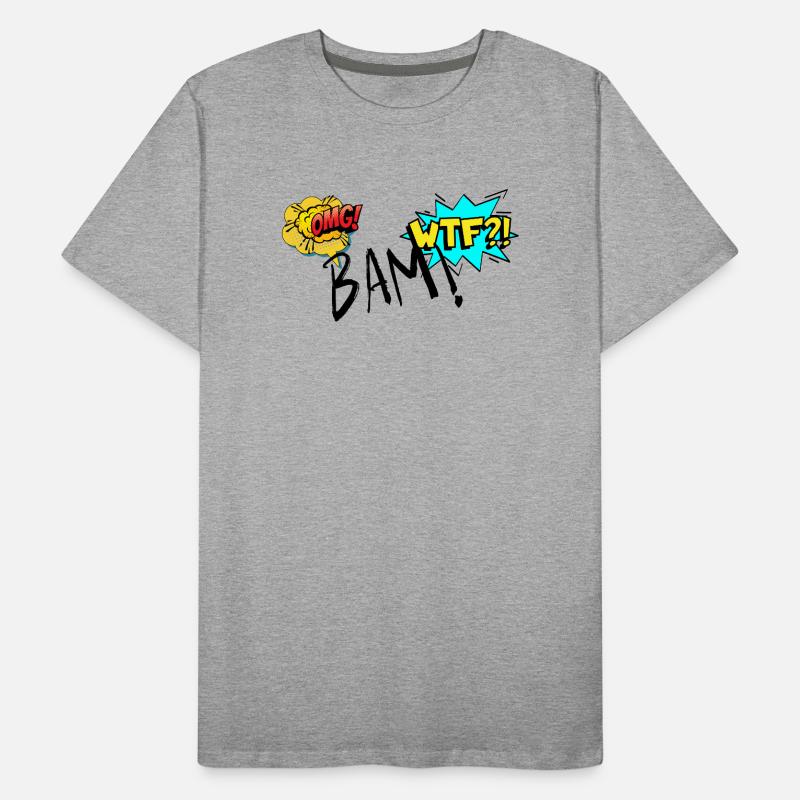 Bande dessinée explosive OMG WTF Exclamations T-shirt bio Premium Homme