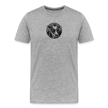 Cow Really Cool - Men's Premium Organic T-Shirt - heather grey - Front - Damien (186cm)