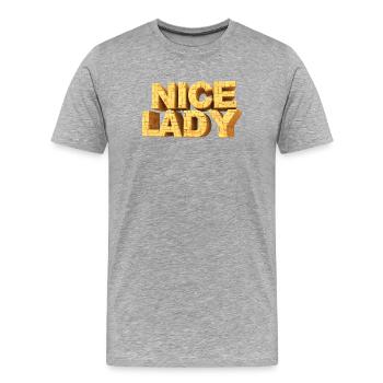 Nice Lady – Monumental Letters in the Sky - Men's Premium Organic T-Shirt - heather grey - Front - Damien (186cm)