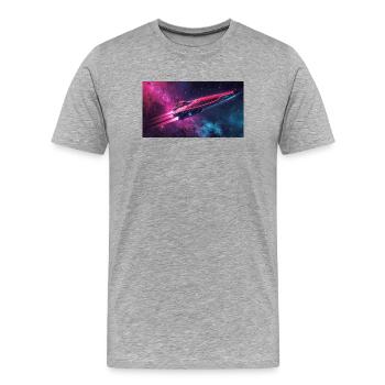 Raumschiff - Männer Premium Bio T-Shirt - Grau meliert - Vorne - Damien (186cm)