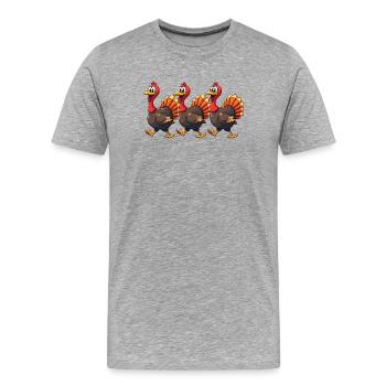 Thanksgiving Truthahn Baby - Männer Premium Bio T-Shirt - Grau meliert - Vorne - Damien (186cm)