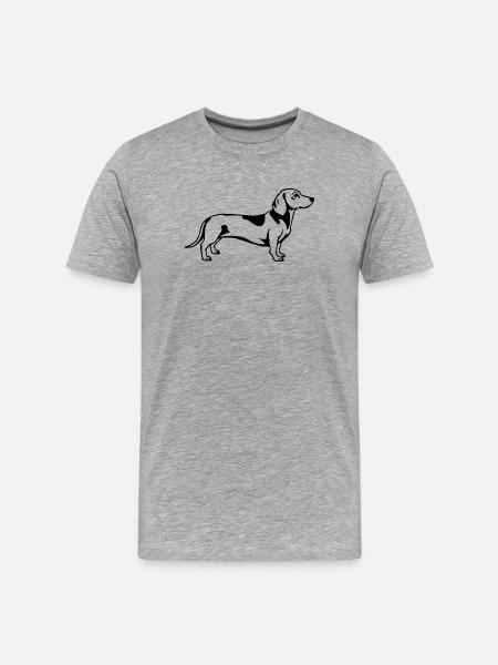 Teckel noir - T-shirt bio Premium Homme - gris chiné