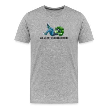 Vous n’êtes pas assez brocolique - T-shirt bio Premium Homme - gris chiné - Devant - Damien (186cm)