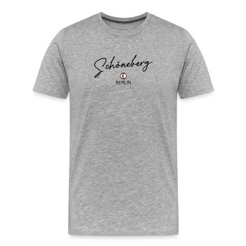 Schöneberg - Drapeau de Berlin - Ours de Berlin - T-shirt bio Premium Homme - gris chiné - Devant - Damien (186cm)