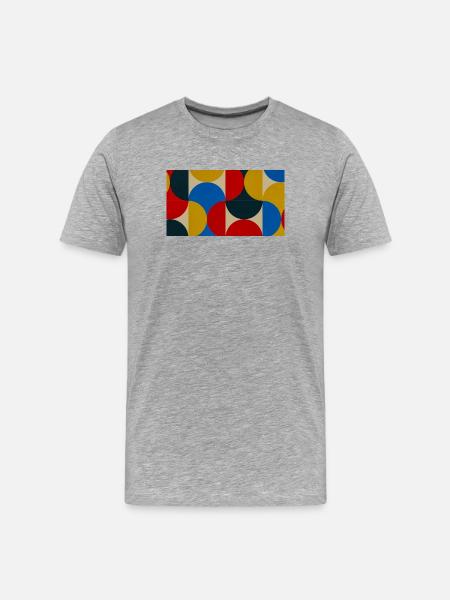Bunte Kreisblöcke - Männer Premium Bio T-Shirt - Grau meliert