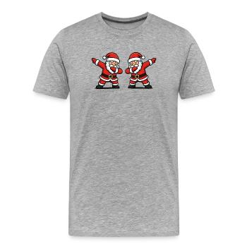 Santa Dab Tanzen Comic - Männer Premium Bio T-Shirt - Grau meliert - Vorne - Damien (186cm)
