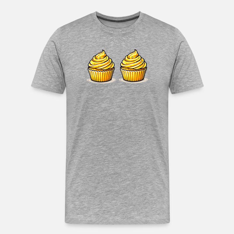 Cupcakes  - Männer Premium Bio T-Shirt - Grau meliert