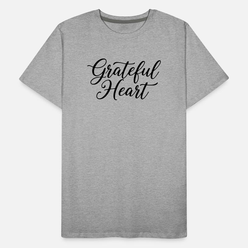 Grateful Heart Script Men's Premium Organic T-Shirt