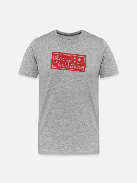 Merry Christmas Sealed Red Style - Men's Premium Organic T-Shirt - heather grey