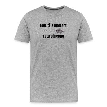 bonheur - T-shirt bio Premium Homme - gris chiné - Devant - Damien (186cm)