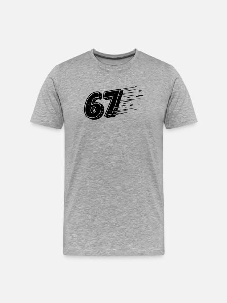 67 Meme Speedlines – Fast Comic Number - Men's Premium Organic T-Shirt - heather grey