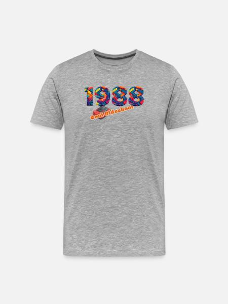 1988 – Classic Gaming Retro Design - Men's Premium Organic T-Shirt - heather grey