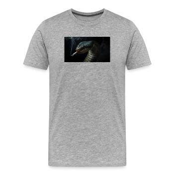  Cobra Schlange mit Zigarette - Männer Premium Bio T-Shirt - Grau meliert - Vorne - Damien (186cm)
