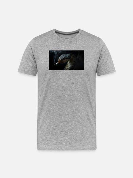 Cobra Snake with Cigarette - Men's Premium Organic T-Shirt - heather grey