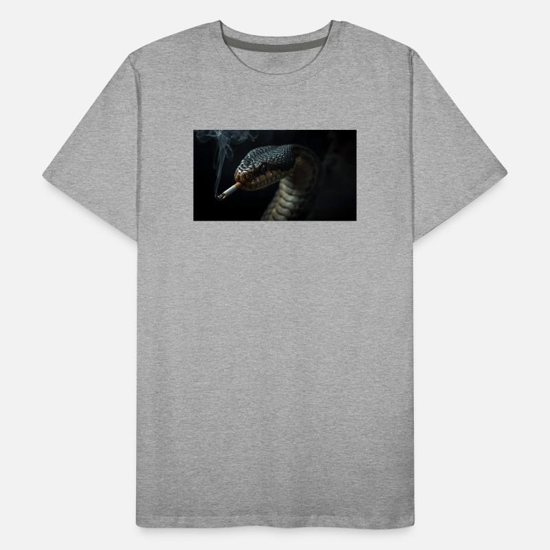  Cobra Schlange mit Zigarette Männer Premium Bio T-Shirt