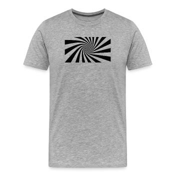 Spirale Noire Hypnotique - T-shirt bio Premium Homme - gris chiné - Devant - Damien (186cm)