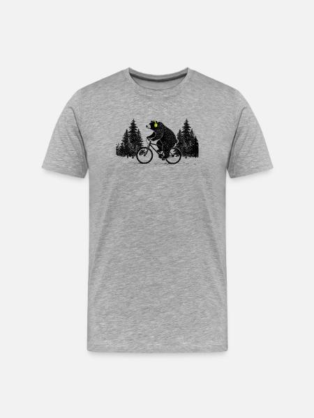 Cycling Bear - Men's Premium Organic T-Shirt - heather grey