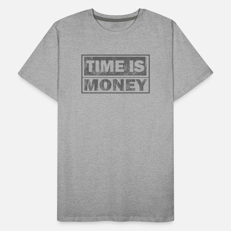 Le temps, c’est de l’argent : texte de deux lignes T-shirt bio Premium Homme