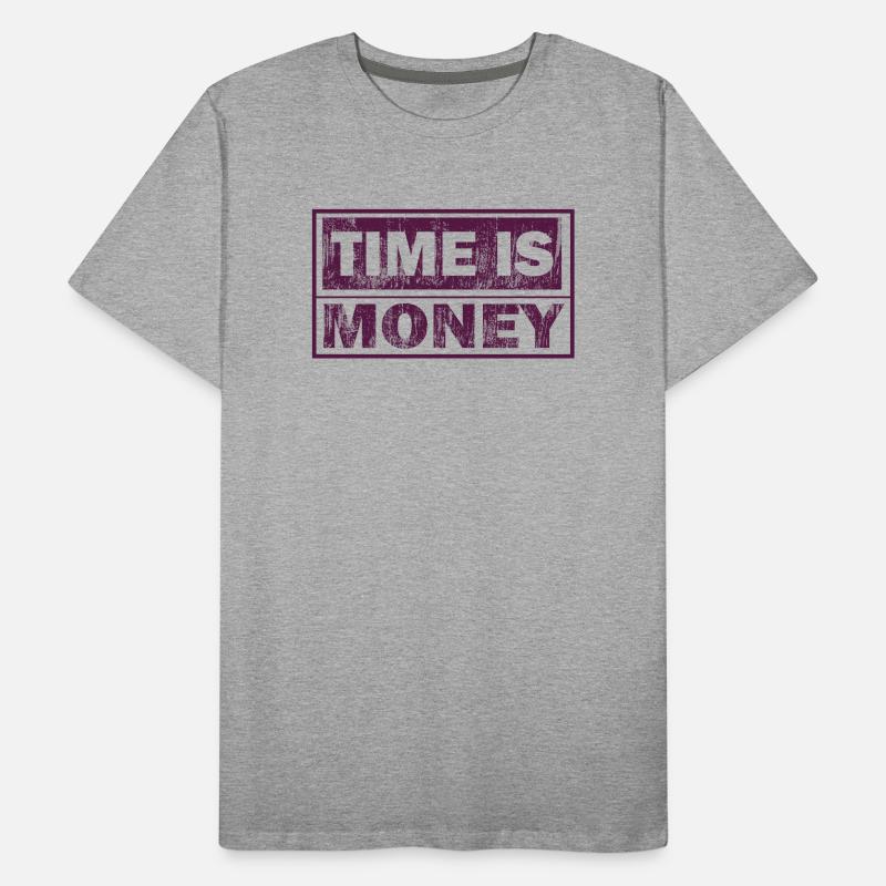 Le temps, c’est de l’argent – impression de texte graphique T-shirt bio Premium Homme