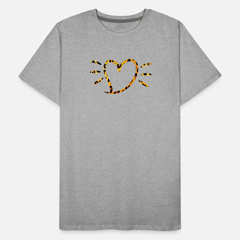 Leopard Heart with Sun Rays Men's Premium Organic T-Shirt