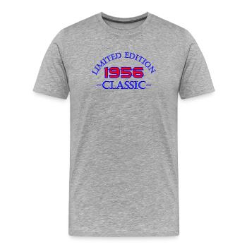 1956 Limitierte Klassik - Männer Premium Bio T-Shirt - Grau meliert - Vorne - Damien (186cm)
