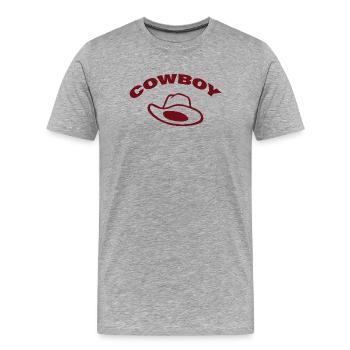 COWBOY - Männer Premium Bio T-Shirt - Grau meliert - Vorne - Damien (186cm)