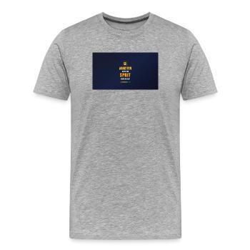 Travaillez pour ne pas tomber en panne de carburant - T-shirt bio Premium Homme - gris chiné - Devant - Damien (186cm)