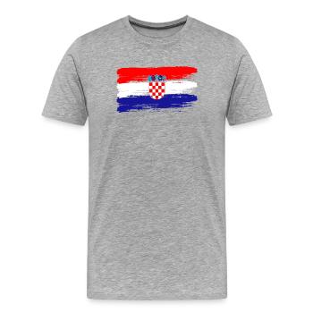 Héritage sportif des amateurs croates de football drapeau - T-shirt bio Premium Homme - gris chiné - Devant - Damien (186cm)