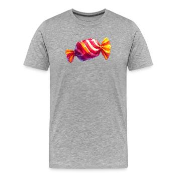 Bonbon - T-shirt bio Premium Homme - gris chiné - Devant - Damien (186cm)