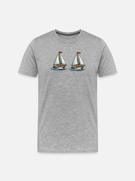 Sailing ships on waves - Men's Premium Organic T-Shirt - heather grey
