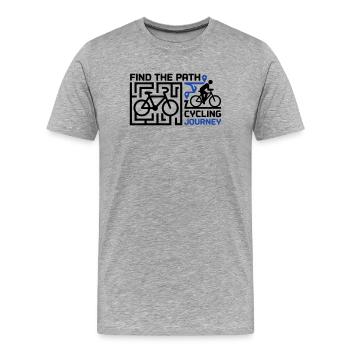 Bicycle Labyrinth Tour Lettering - Men's Premium Organic T-Shirt - heather grey - Front - Damien (186cm)