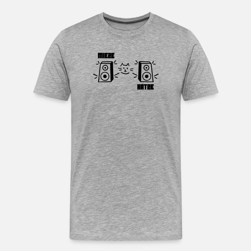Mieze Katze Rave Techno - Männer Premium Bio T-Shirt - Grau meliert