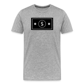 Dollar - Männer Premium Bio T-Shirt - Grau meliert - Vorne - Damien (186cm)