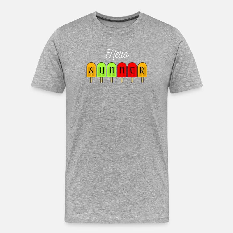 Hello Summer Popsicles - Men's Premium Organic T-Shirt - heather grey