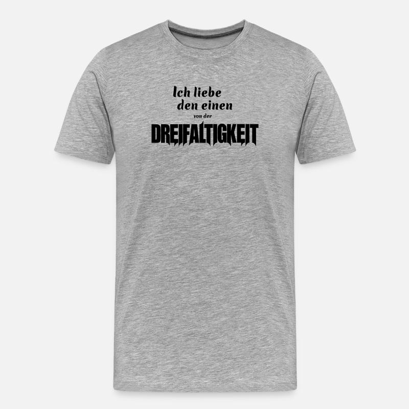 der eine von der Dreifaltigkeit - Männer Premium Bio T-Shirt - Grau meliert