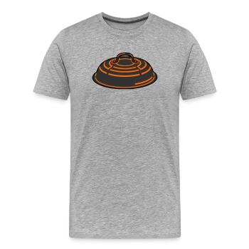 Grill Lit BBQ Smoker Grillmeister Fête des pères - T-shirt bio Premium Homme - gris chiné - Devant - Damien (186cm)