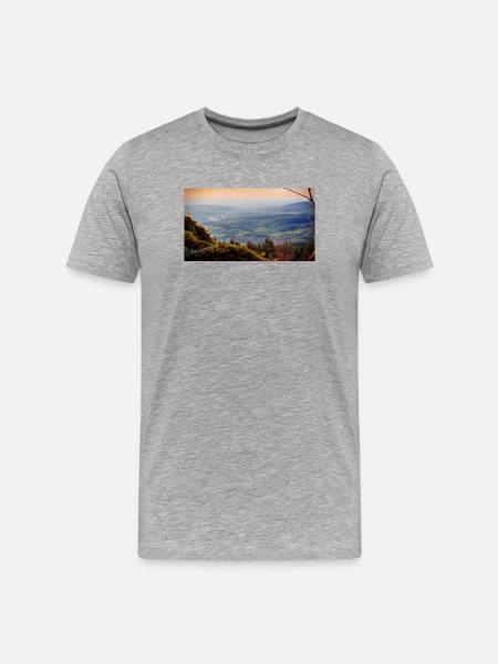 Evening panorama mountain landscape - Men's Premium Organic T-Shirt - heather grey