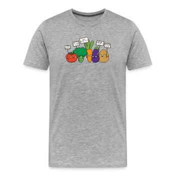 Veggie Anti-veganer Protest - Männer Premium Bio T-Shirt - Grau meliert - Vorne - Damien (186cm)