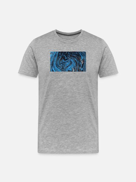 Blue Black Marble River - Men's Premium Organic T-Shirt - heather grey