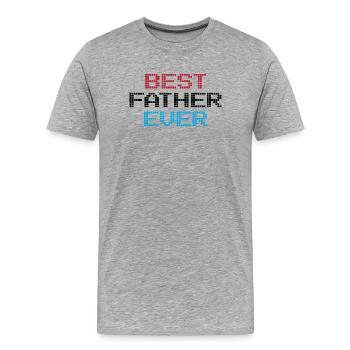Le meilleur père de tous les temps - T-shirt bio Premium Homme - gris chiné - Devant - Damien (186cm)