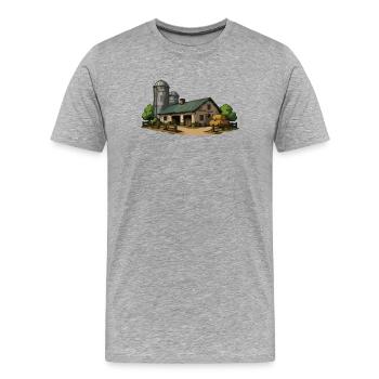 Rural barn with hay - Men's Premium Organic T-Shirt - heather grey - Front - Damien (186cm)
