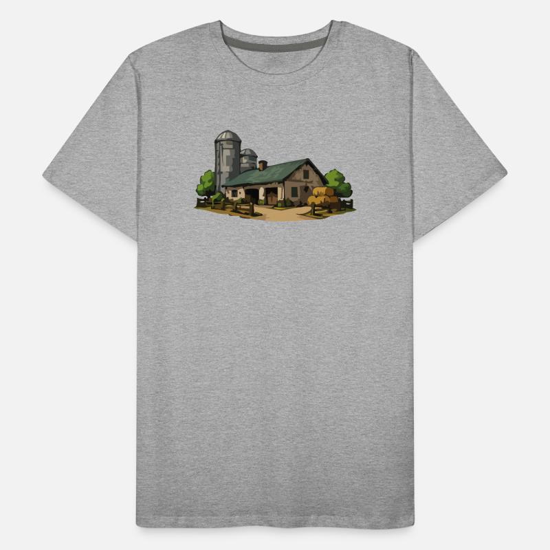 Ländliche Scheune mit Heu Männer Premium Bio T-Shirt