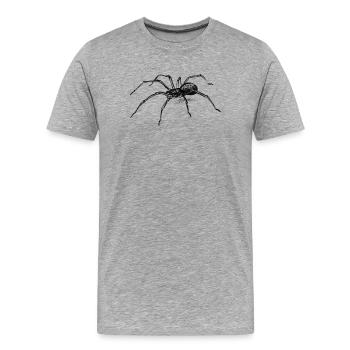 Dunkle Spinne Illustration Tier - lllustration - Männer Premium Bio T-Shirt - Grau meliert - Vorne - Damien (186cm)