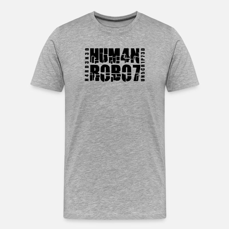 Hardened Human Robot Unscripted - Men's Premium Organic T-Shirt - heather grey