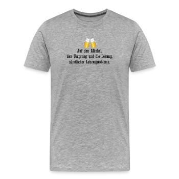 Auf Alkohol Ursprung Lösung - Männer Premium Bio T-Shirt - Grau meliert - Vorne - Damien (186cm)