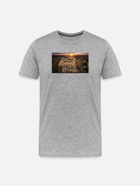 Bus depot at sunset - Men's Premium Organic T-Shirt - heather grey