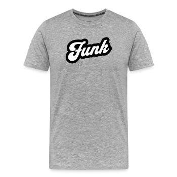 Funk Retro Script - T-shirt bio Premium Homme - gris chiné - Devant - Damien (186cm)